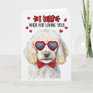 White Pudel Hund Made for Loving You Valentine Helgkort