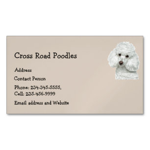 White Pudel Hund Pet Anima Magnetiska Visitkort
