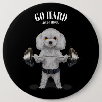 White Pudel Hund Weightlift i Fitness Gym