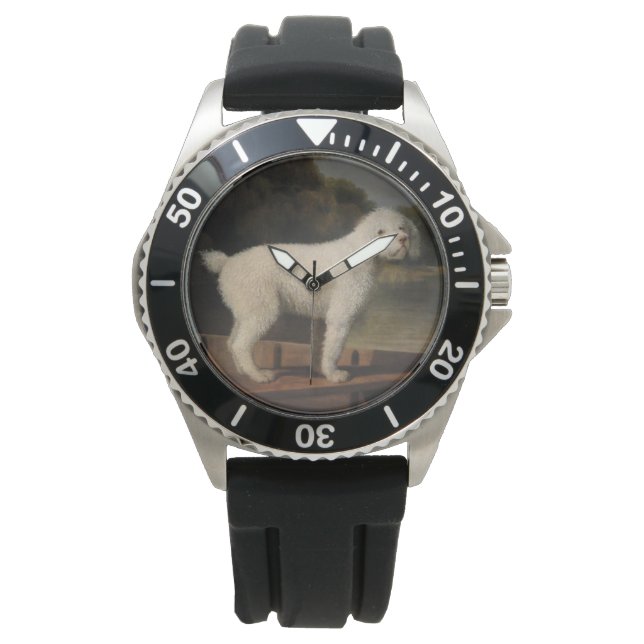 White Pudel i fitta (av George Stubbs) Armbandsur (Framsida)