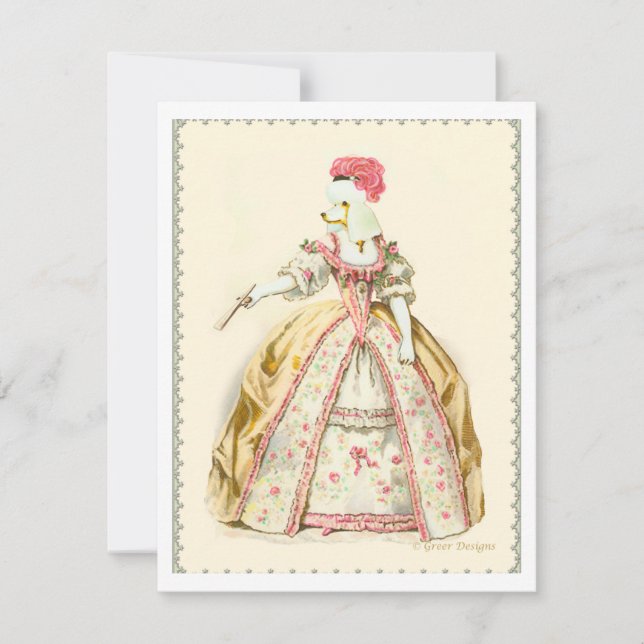 White Pudel Marie Antoinette Fransk Mode (Framsida)