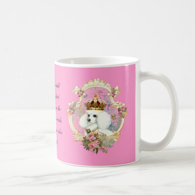 White Pudel Princess i Rosa ros Kaffemugg (Höger)