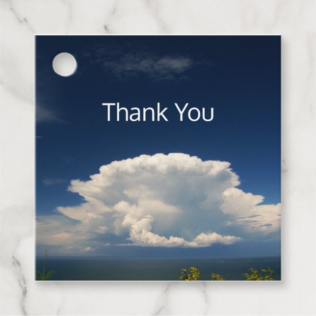 White Puffy Cloud Gåvor Etiketter (Framsida)