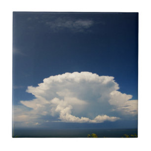 White Puffy Cloud Kakelplatta