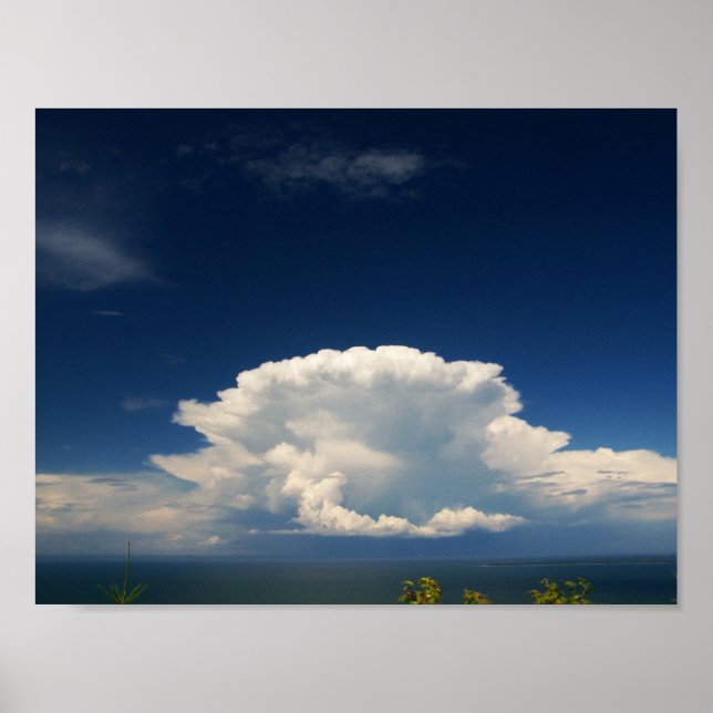 White Puffy Cloud Photo Poster (Framsidan)