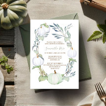 WHITE PUMPKIN and Greenery BABY Shower