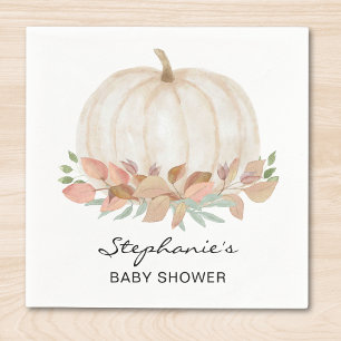 White Pumpkin Baby Shower Pappersservett