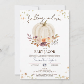 White Pumpkin Baby Shower, sjunker i Kärlek Inbjudningar