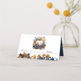 White Pumpkin Elegant Fall Garden Placeringskort