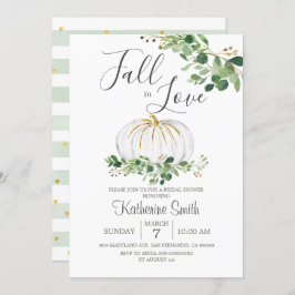White Pumpkin Fall i Kärlek Möhippa Greenery Inbjudningar