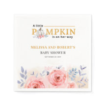 White Pumpkin Par Baby Shower Blommigt Lilac