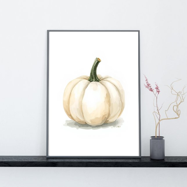 White Pumpkin Poster | Elegant Fall Aesthetic (Skapare uppladdad)