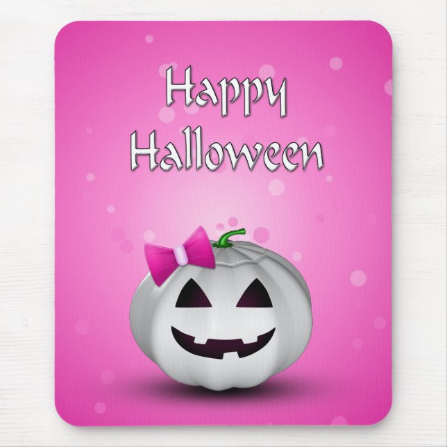 White Pumpkin Rosa Girly Halloween Musmatta (Framsidan)