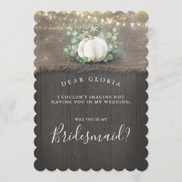 White Pumpkin Rustic Land Bridesmaid Frieri Inbjudningar
