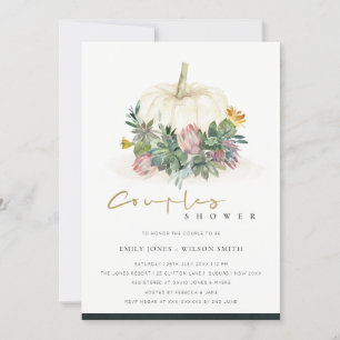 WHITE PUMPKIN SUCCULENT FAUNA COUPLE SHOWER INBJUD TACK KORT