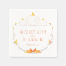 White Pumpkin Twillingar Baby Shower Pappersservet