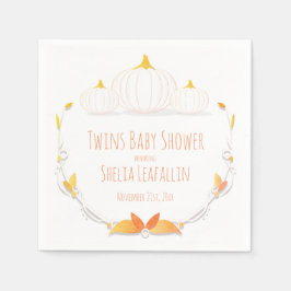 White Pumpkin Twillingar Baby Shower Pappersservet Pappersservett