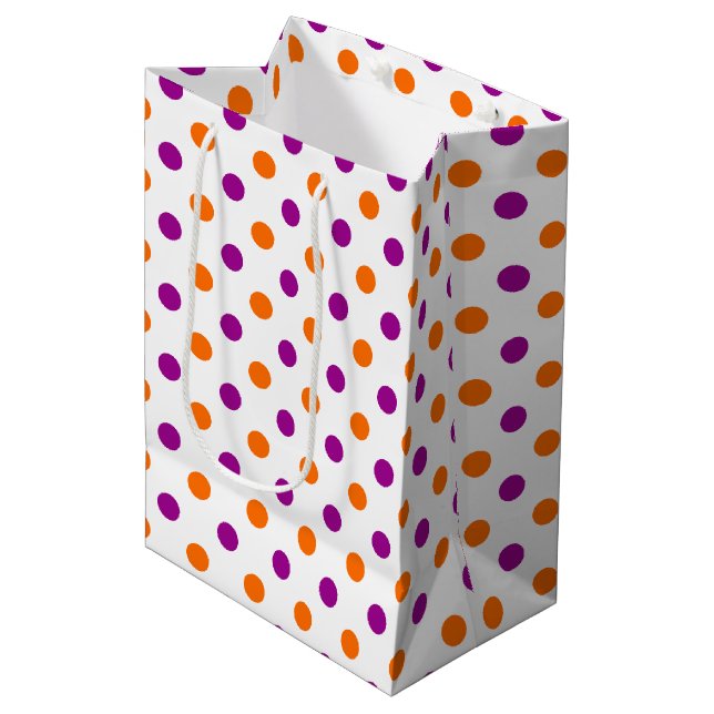 White Purple Orange Polka Dots Pattern (Framsidan Vinklad)