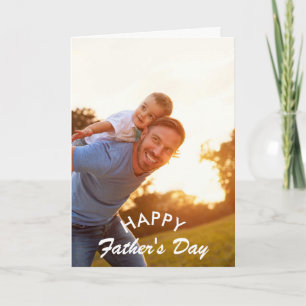 White Push Script Modern Fars dag-foto Kort