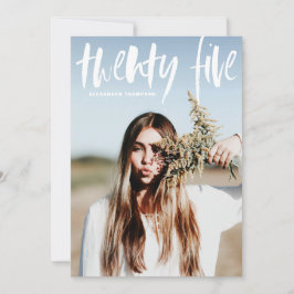 White Push Typography 2024 Photo Studenten Inbjudningar