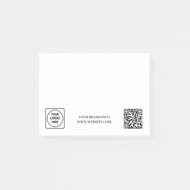 White QR | Minimalist Business Logo Design Post-it Block (Framsida)
