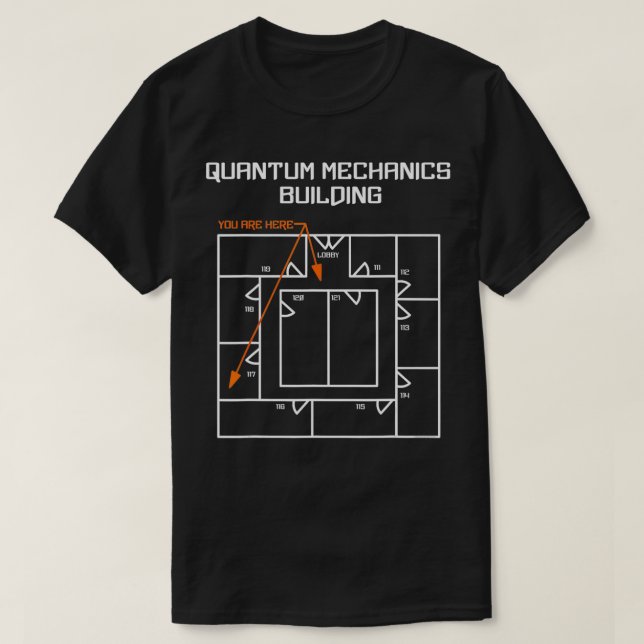 White Quantum Mechanics Byggande T Shirt (Design framsida)