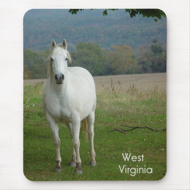 White Quarter Horse Mousepad Musmatta (Framsidan)