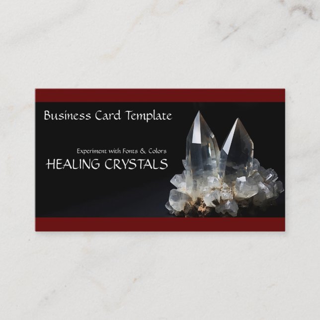 White Quartz Crystal Healing Crystals Visitkort (Framsida)