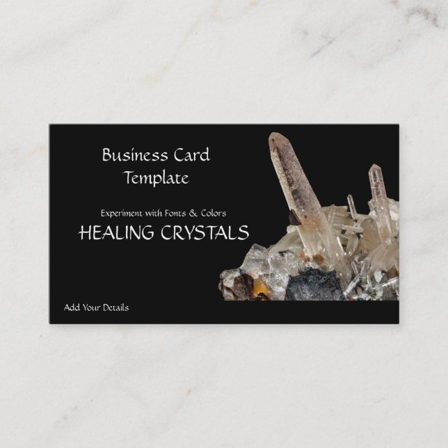 White Quartz Crystal Healing Crystals  Visitkort (Framsida)