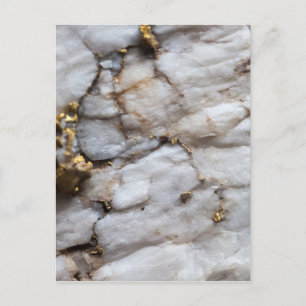White Quartz med Guld Veining Vykort