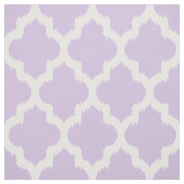 White Quatrefoil Ikat & Anpassningsbar Lavender Ba Tyg (Provkarta)