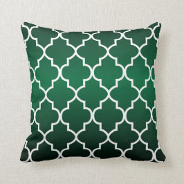 White Quatrefoil Mönster om Mörk Forest Grönt Kudde