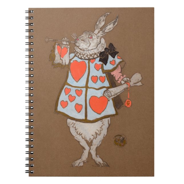 White Rabbit Alice Art Anteckningsbok (Framsidan)