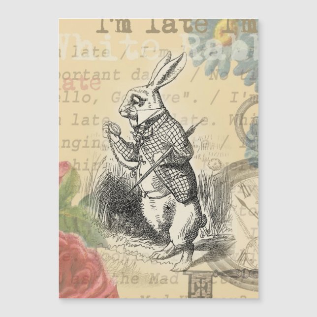 White Rabbit Alice i Wonderland Art (Framsida)