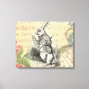 White Rabbit Alice i Wonderland Art Canvastryck