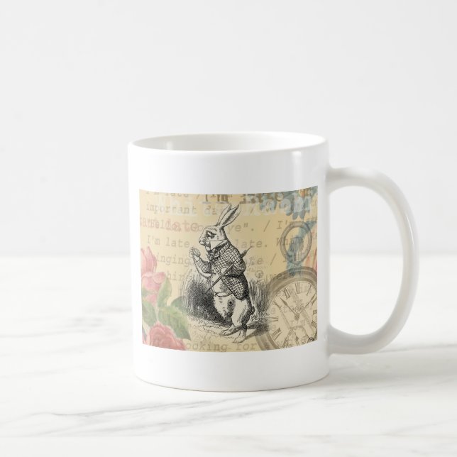 White Rabbit Alice i Wonderland Art Kaffemugg (Höger)