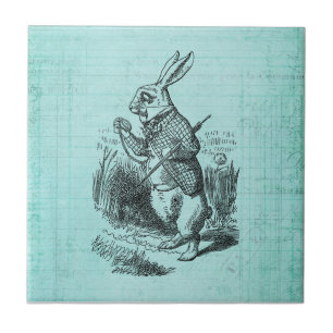 White Rabbit Alice i Wonderland Art Kakelplatta