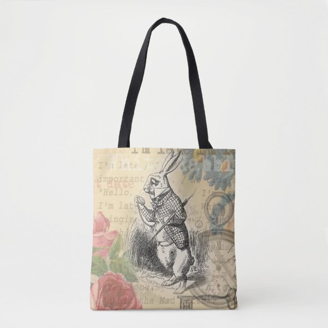 White Rabbit Alice i Wonderland Art Tygkasse (Framsida)