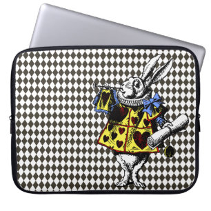 White Rabbit Alice i Wonderland Black Diamonds Laptop Fodral