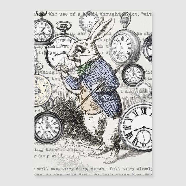White Rabbit Alice i Wonderland Clocks (Framsida)