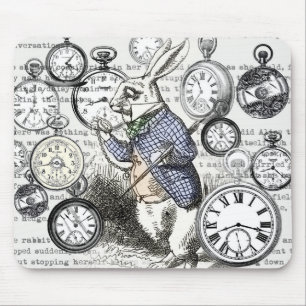 White Rabbit Alice i Wonderland Clocks Musmatta