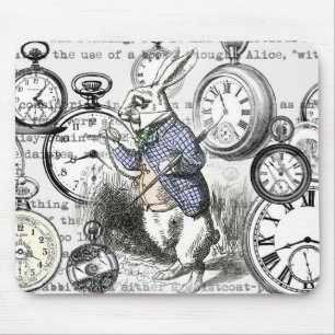White Rabbit Alice i Wonderland Clocks Musmatta