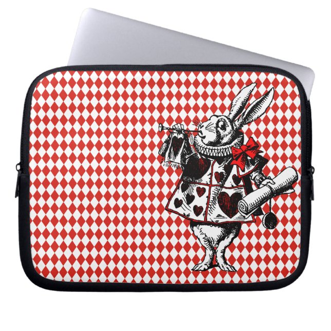 White Rabbit Alice i Wonderland Laptop sleeve (Framsidan)