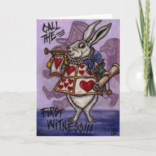 WHITE RABBIT Alice i Wonderland Note Card Kort