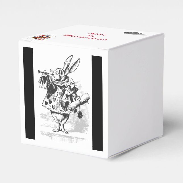 White Rabbit Alice i Wonderland Party favors Box Presentaskar (Framsidan Sidan)