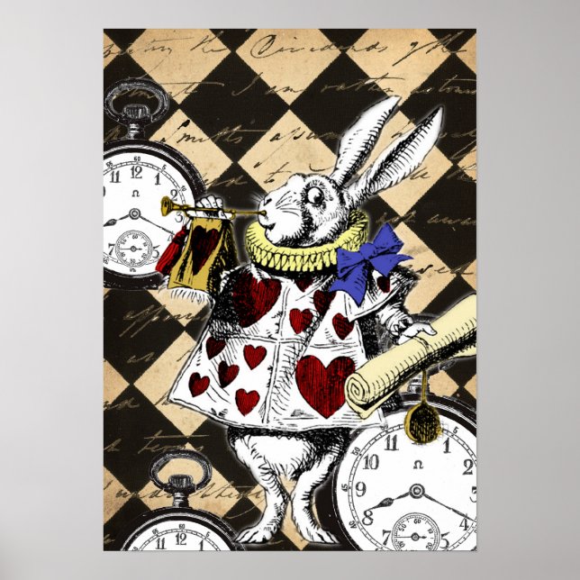 White Rabbit Alice i Wonderland Poster Skriv ut (Framsidan)