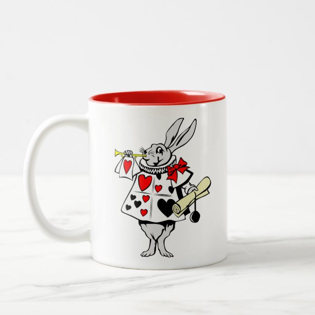 White Rabbit Alice i Wonderland Två-Tonad Mugg (Vänster)