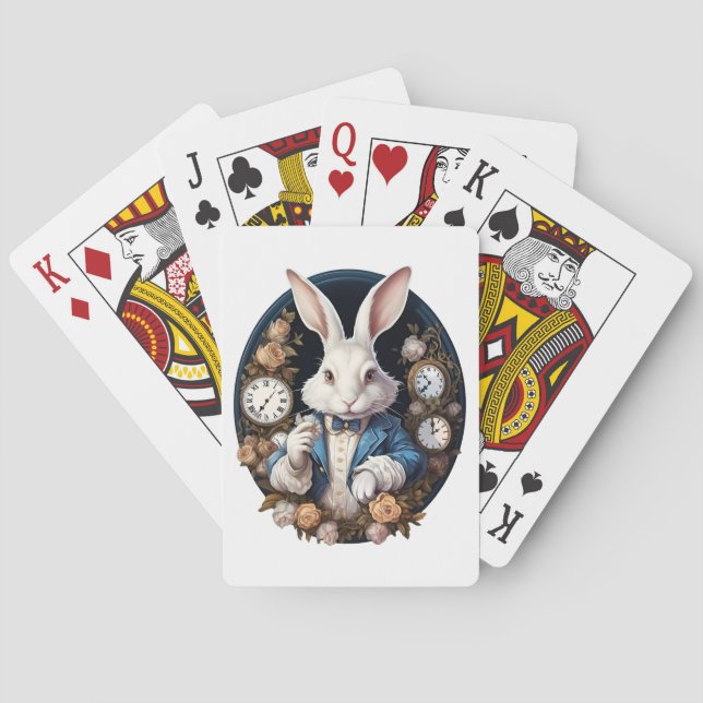 White Rabbit Alice i Wonderland Watches och ro Casinokort (Baksidan)