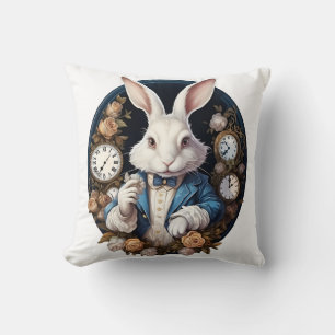 White Rabbit Alice i Wonderland Watches och ro Kudde