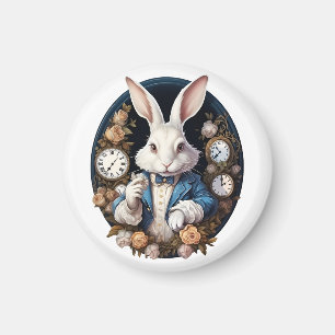 White Rabbit Alice i Wonderland Watches och ro Magnet